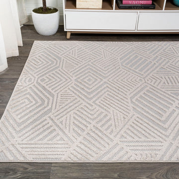 Jordan High-low Pile Art Deco Geometric Indoor/outdoor Area Rug